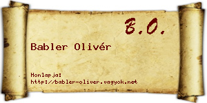 Babler Olivér névjegykártya