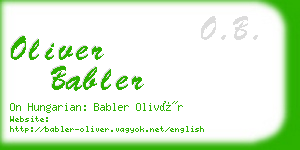 oliver babler business card